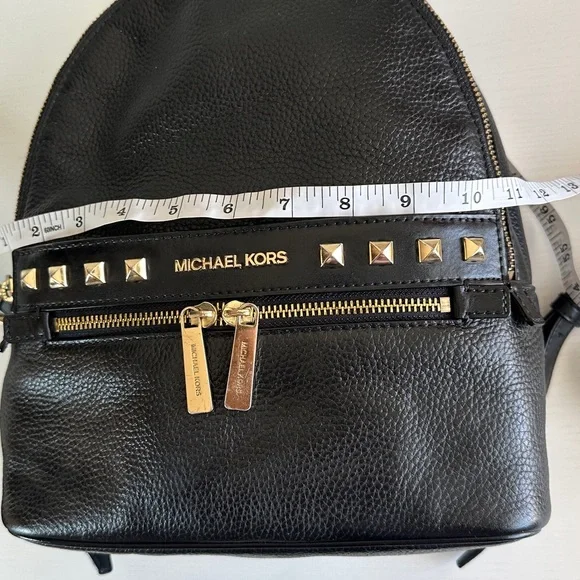 Michael Kors Black Backpack with Gold Accents - Picture 11 of 14